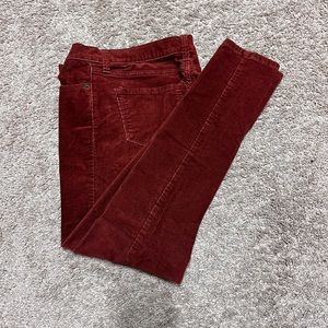 Banana Republic wine color corduroy skinny jeans
